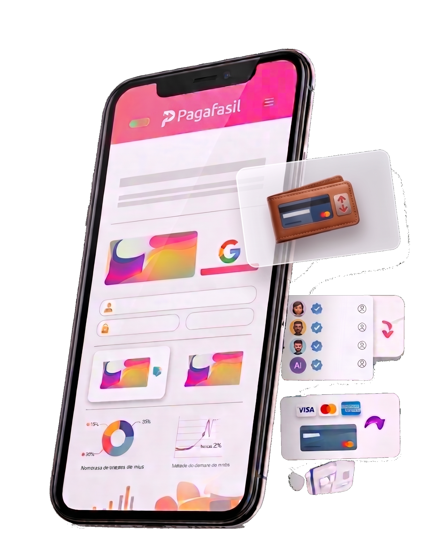 Pagafasil wallet app interface showing payment options